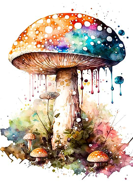 watercolor mushroom
