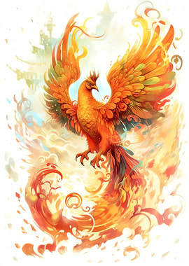 Phoenix Watercolor Bird