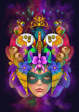 Carnival woman mask