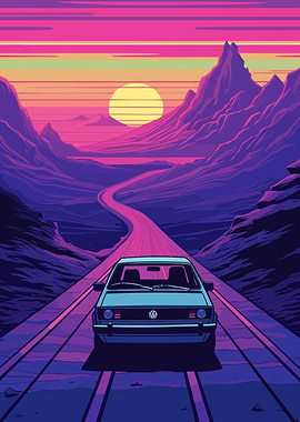 Car Synthwave Retro