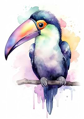 Watercolor Baby Toucan