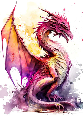 watercolor dragon