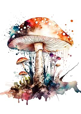 watercolor mushroom