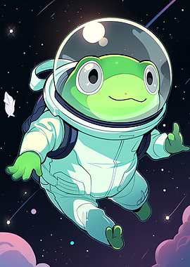 Froggy Astronaut in Space