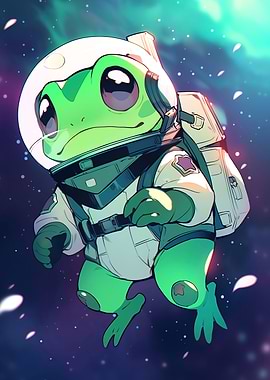Froggy Astronaut in Space