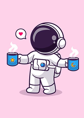 Astronaut drink coffee