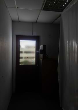 Door with a Foggy Window