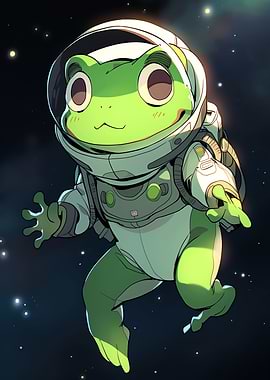 Froggy Astronaut in Space