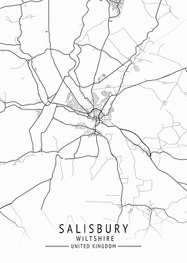 Salisbury UK City Map