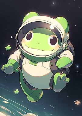 Froggy Astronaut in Space