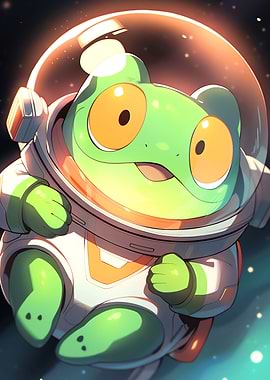 Froggy Astronaut in Space
