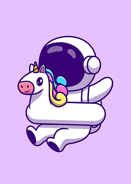 Astronaut wearing unicorn