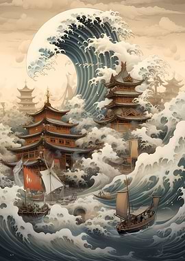 Chinese Town Wave Kanagawa