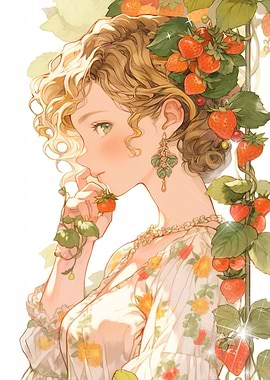 Cute anime girl strawberry
