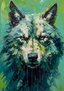 Palette Wolf painting