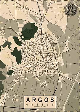 Argos City Map Vintage