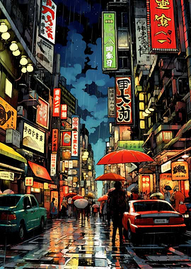 Tokyo streets at night