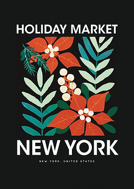 NYC Christmas Market Art