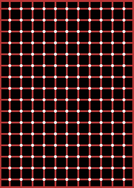 Red Grid Illusion Abstract