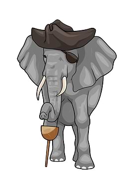 Elephant Pirate Wooden leg