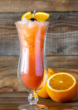 Glass of Hurricane cocktai