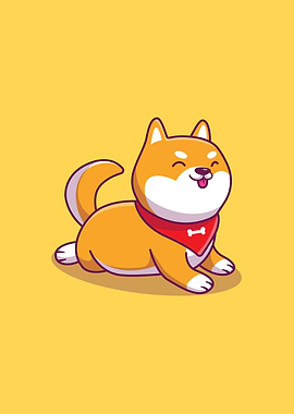 Cute Dog Shiba Inu Cartoon