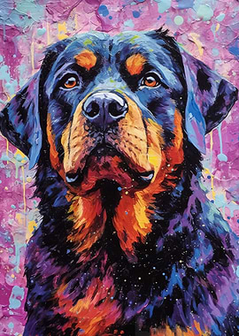 Palette Rotweiler painting