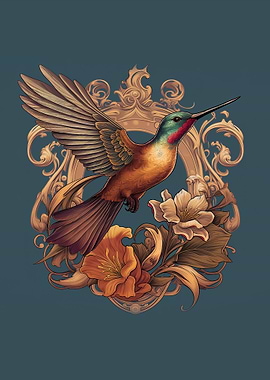 A humming bird on flower