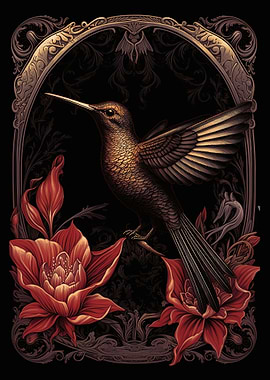 A humming bird on flower