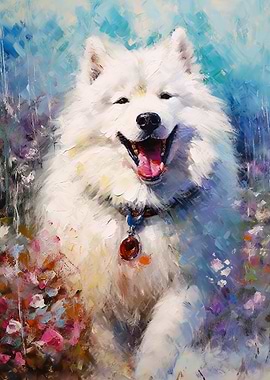 Palette Samoyed painting