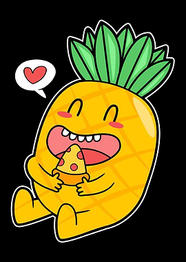Pineapple Eating Pizza
