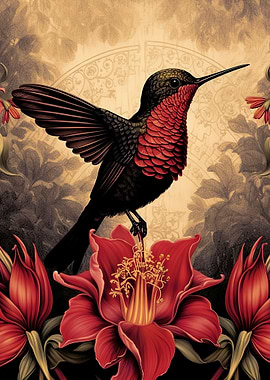 A humming bird on flower