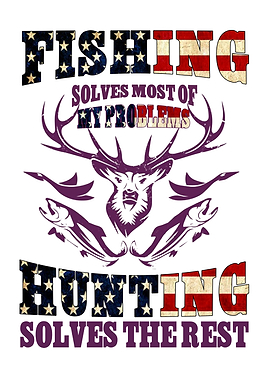 USA Flag Hunting Fishing