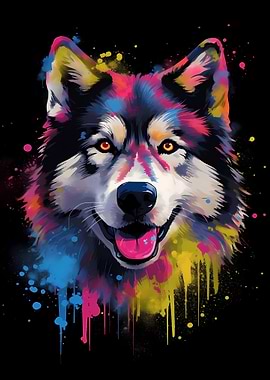 Alaskan Malamute Colorful