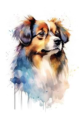 Tibetan Spaniel watercolor