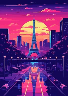 City Synthwave Retro