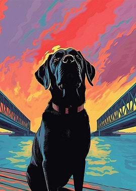 Elegant Dark Dog Artwork