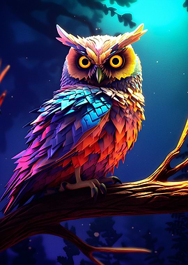 Owl blue night