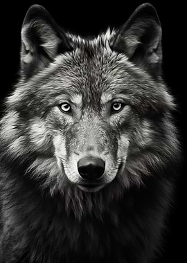 Wolf Black and White