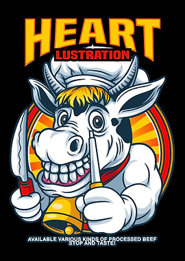 Cow Chef Mascot Text