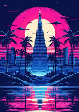 City Synthwave Retro