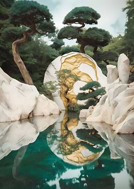 Japanese Garden Water Gold