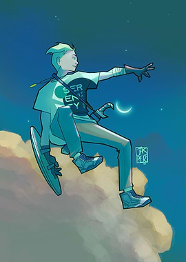 Boy reaching for the sky