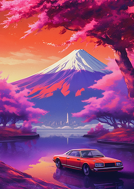 Sunset in mount fuji