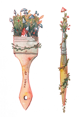 Blooming paint brushes