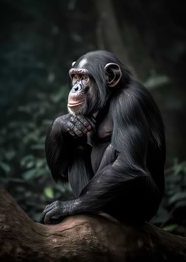 Serious chimpanzee