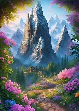 Colorful mountain trail