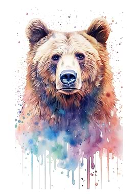 Watercolor Bear Painting
