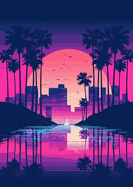 City Synthwave Retro