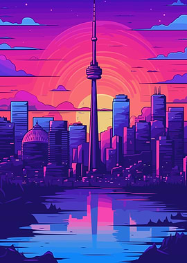 City Synthwave Retro